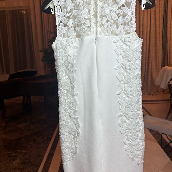 Annette Lepore Lace Panel Shift Dress | White | Elegant Feminine | Size S - Picture 3 of 9